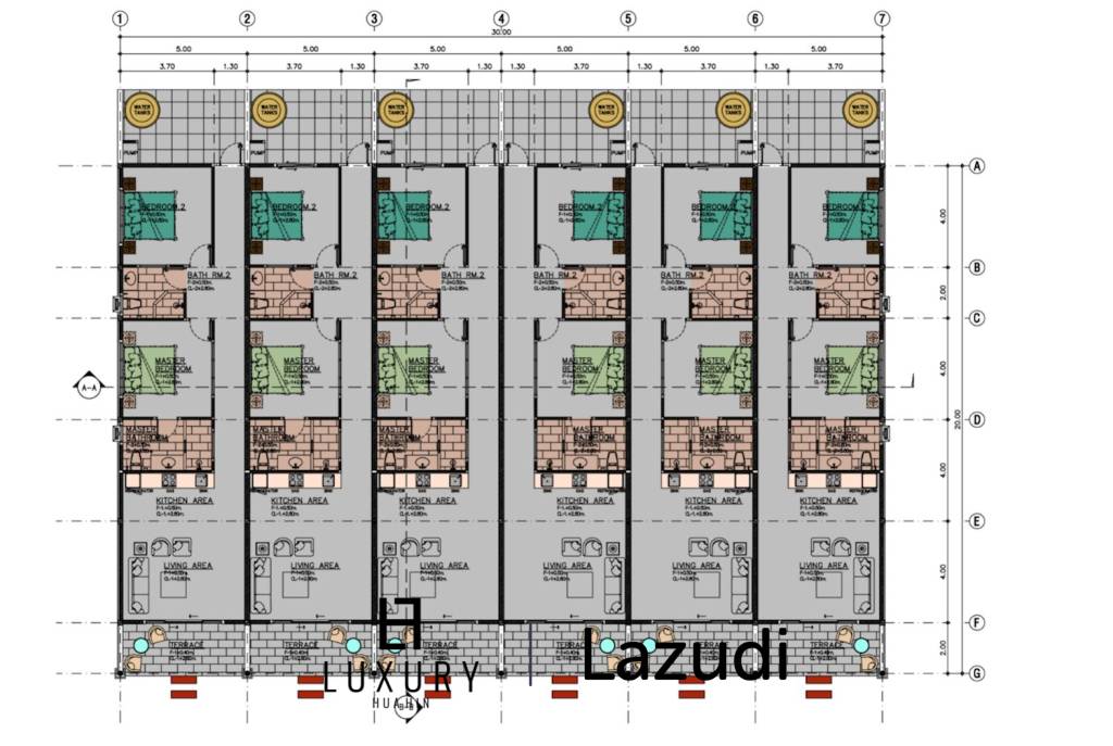 ทาวว์เฮ้าส์ 2 ห้องนอน 115 ตร.ม.