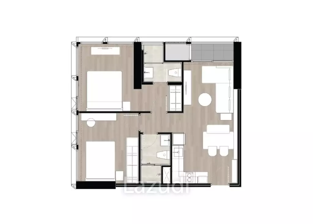 2 Bed 2 Bath 59.24 SQ.M The Issara Sathorn