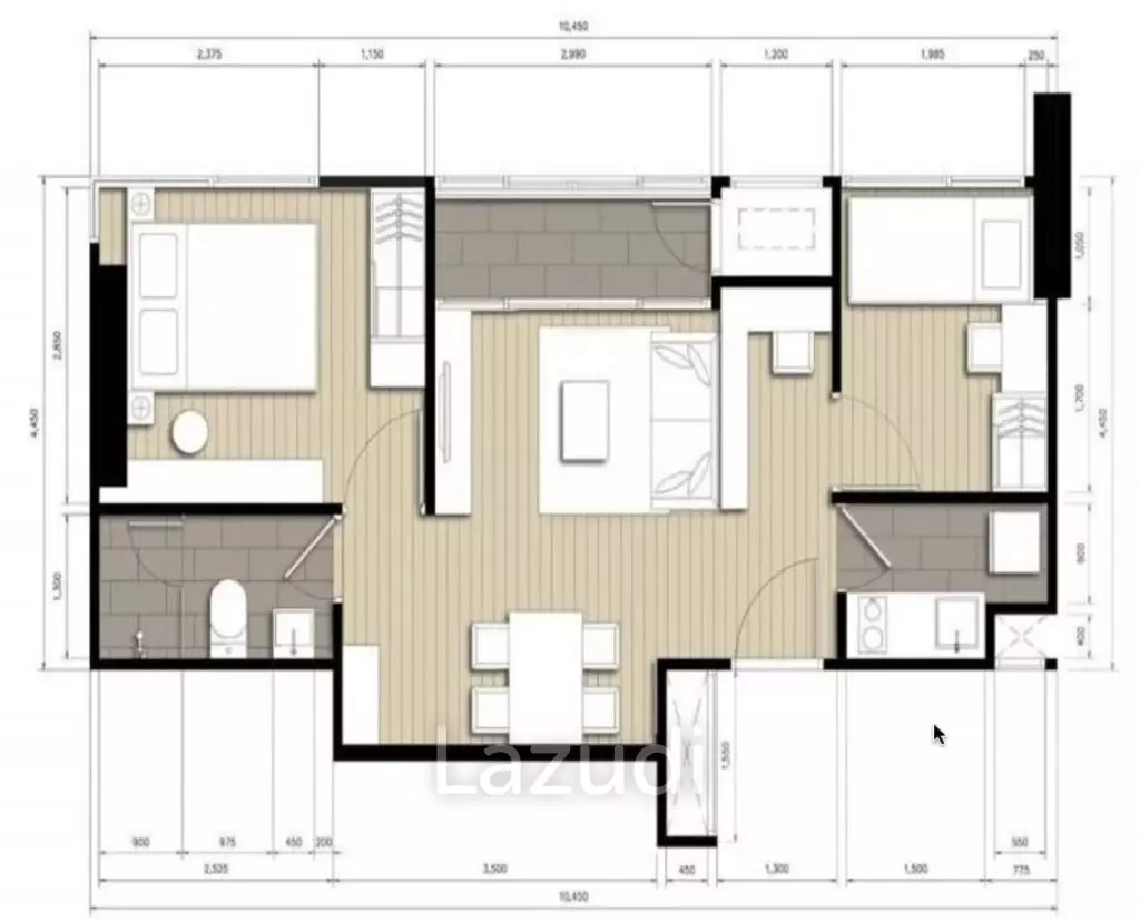 2 Bedroom 1 Bathroom 46 SQ.M Ideo Mobi Rama 9