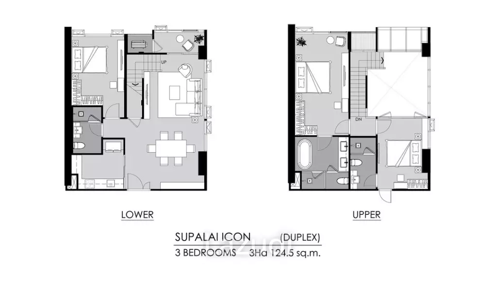 3 Bed Duplex 132.69 SQ.M Supalai ICON Sathorn