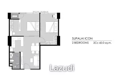 2 Bed 1 Bath 59.68 SQ.M Supalai ICON Sathorn