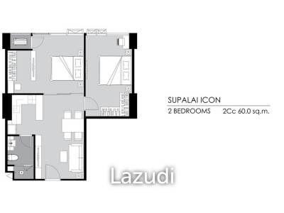 2 Bed 1 Bath 59.68 SQ.M Supalai ICON Sathorn
