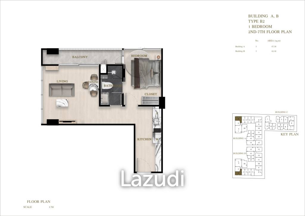 1 Bedroom 1 Bathroom 48.22 SQ.M Siam Oriental Oasis