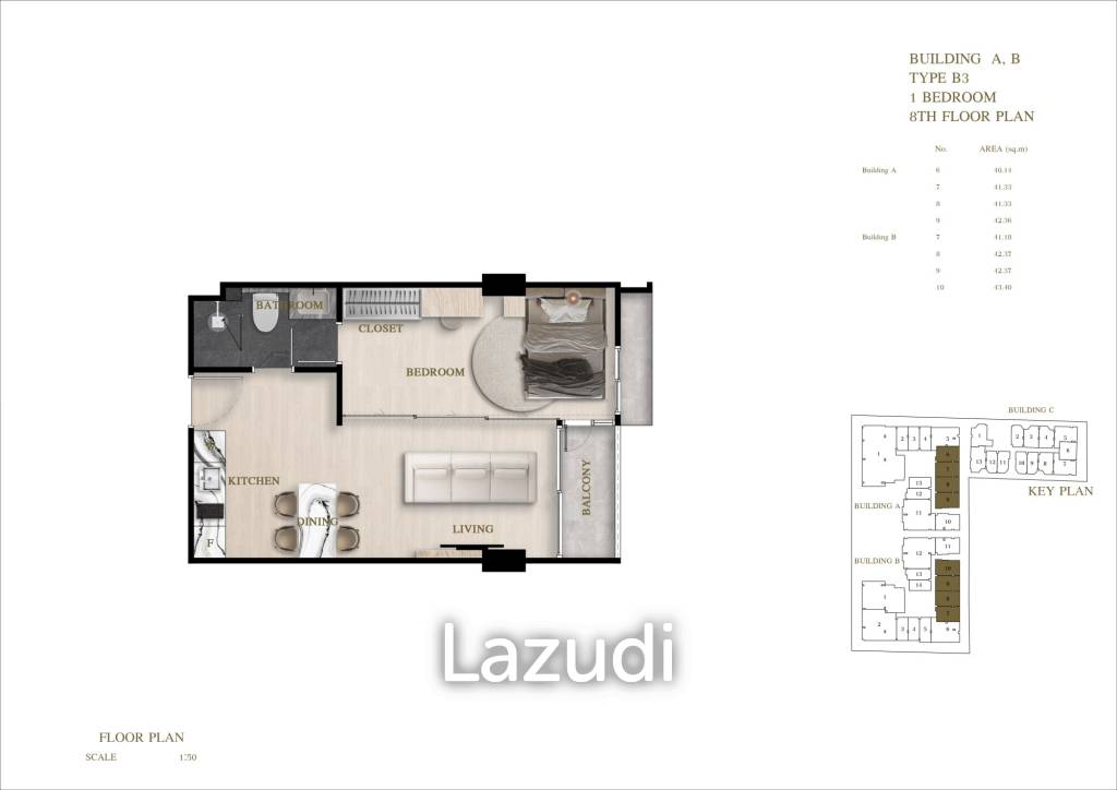 1 Bedroom 1 Bathroom 48.32 SQ.M Siam Oriental Oasis
