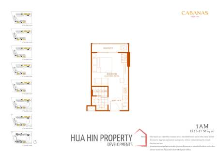 1 Bed 1 Bath 25.50 SQ,M Cabanas Hua Hin