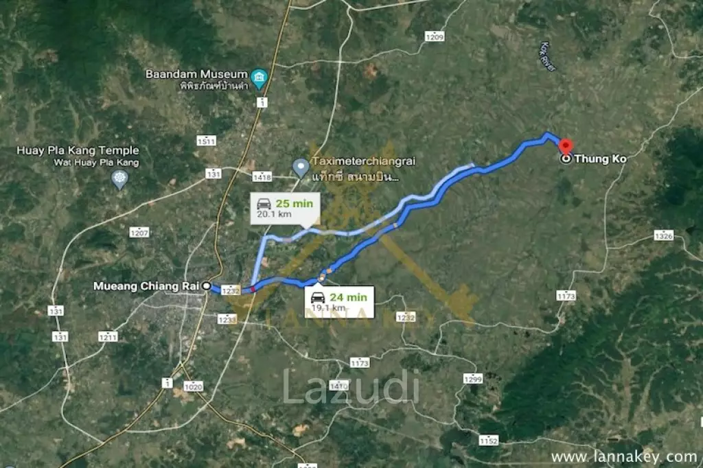 9 Rai of Land in Wiang Chiang Rung for Sale