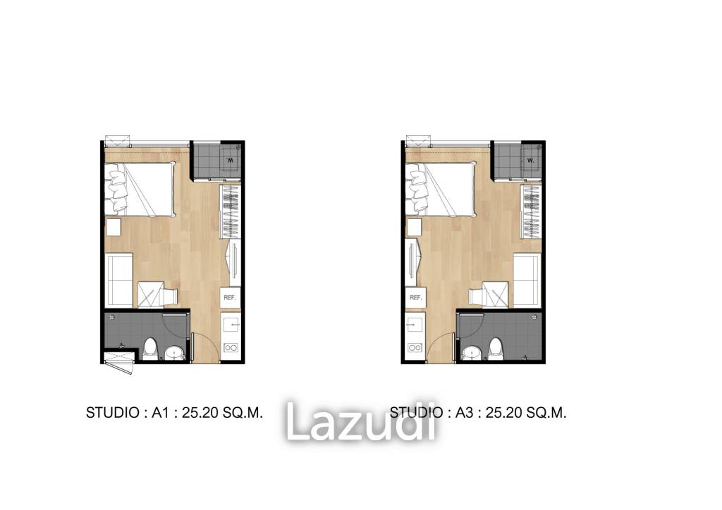 Studio 1 Bath 24.94 SQ.M. Flexi Sathon Chareon Nakorn