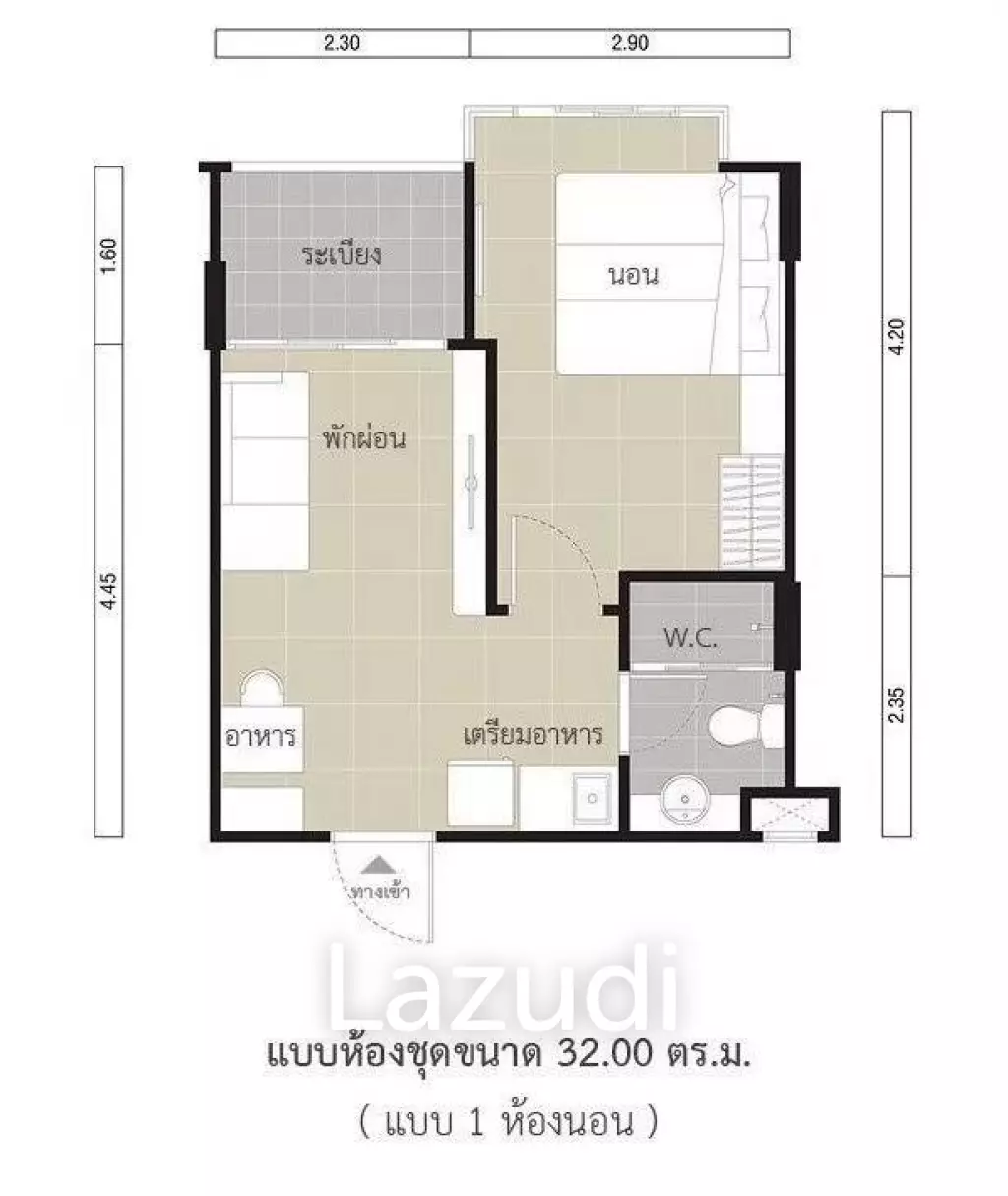 1 Bed 1 Bath 32.00 SQ,M Lumpini Park Beach Cha-Am 2