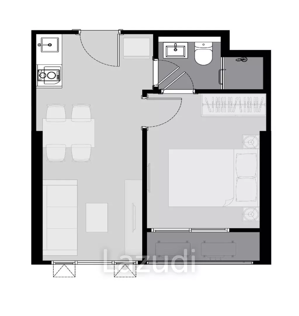 1 Bedroom 1 Bathroom 32 SQ.M Life Rama4-Asoke
