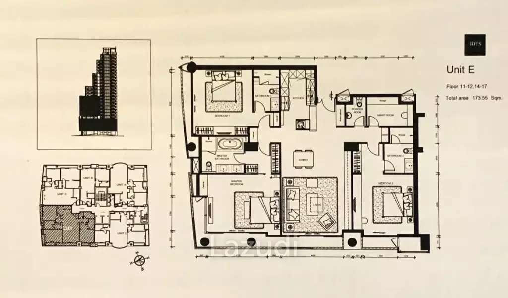 3 Beds 2 Baths 174 SQ.M. Le Monaco Residence Ari