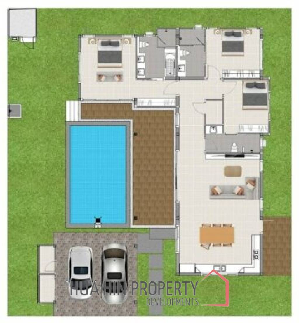 3 Beds 3 Baths  210 SQ.M Emerald Valley Hua Hin 2 , Type C