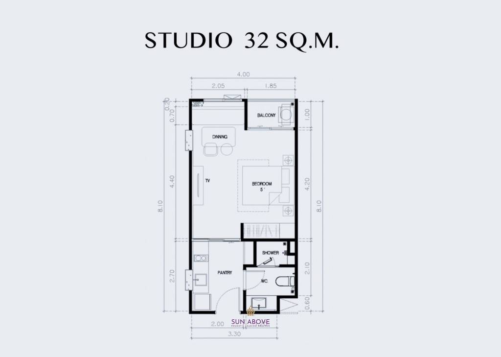 Studio 1 Bath 32 SQ.M Bellevue Beachfront