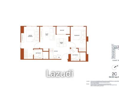 2 Bed 2 Bath 51.41 SQ.M. NIA By Sansiri