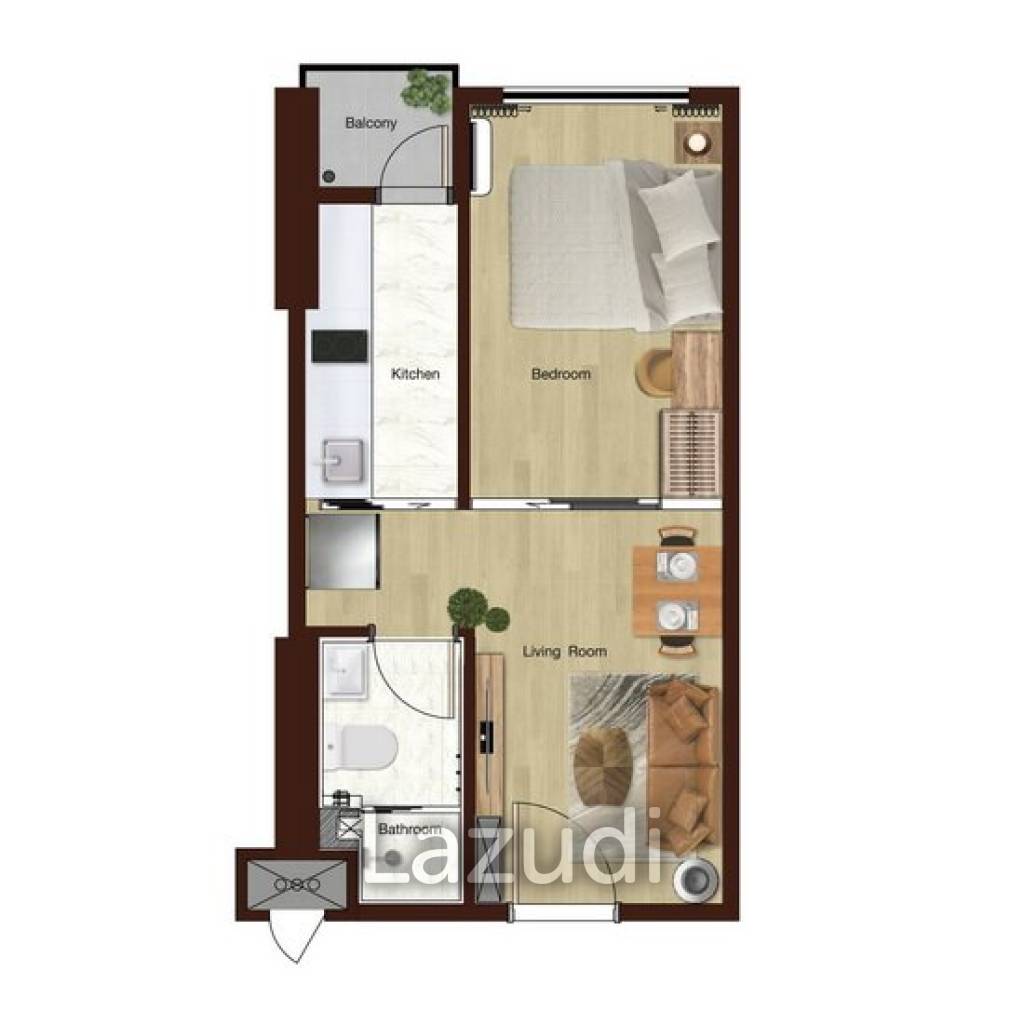 1 Bed 1 Bath 28.54 SQ.M Regal Onnut-Srinakarin