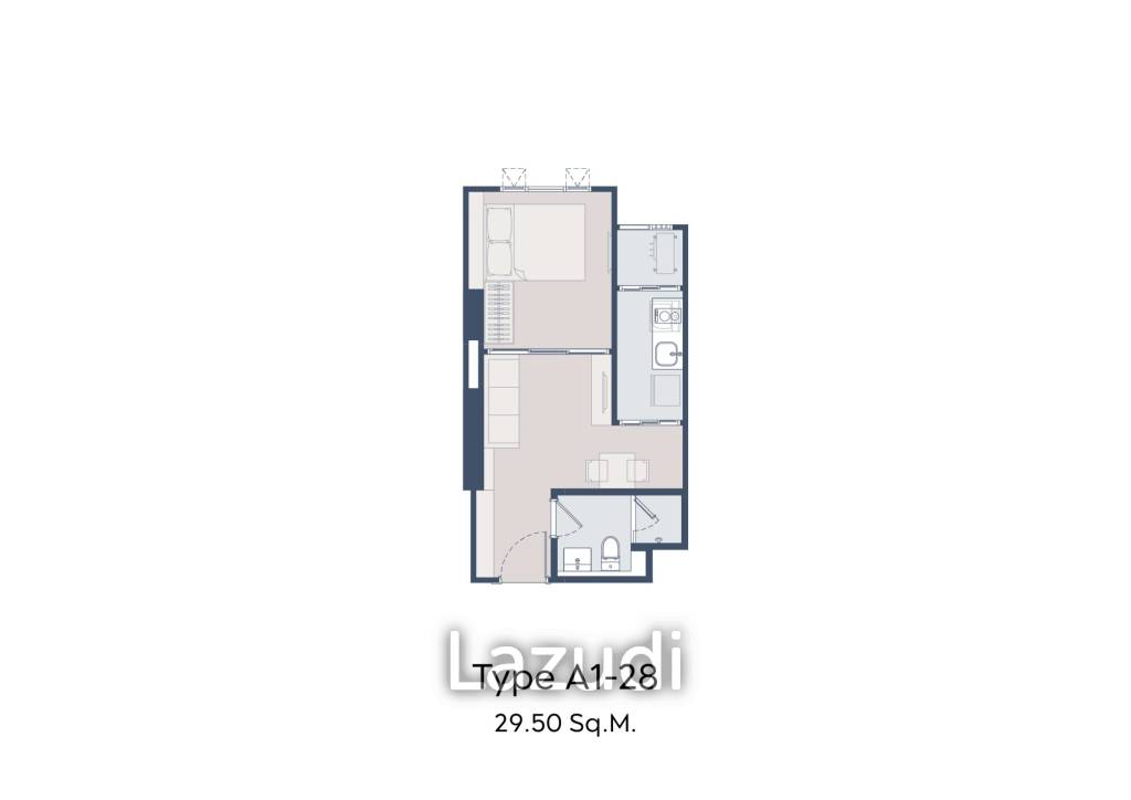1 Bed 1 Bath 29.5 SQ.M Life Charoennakhon-Sathorn