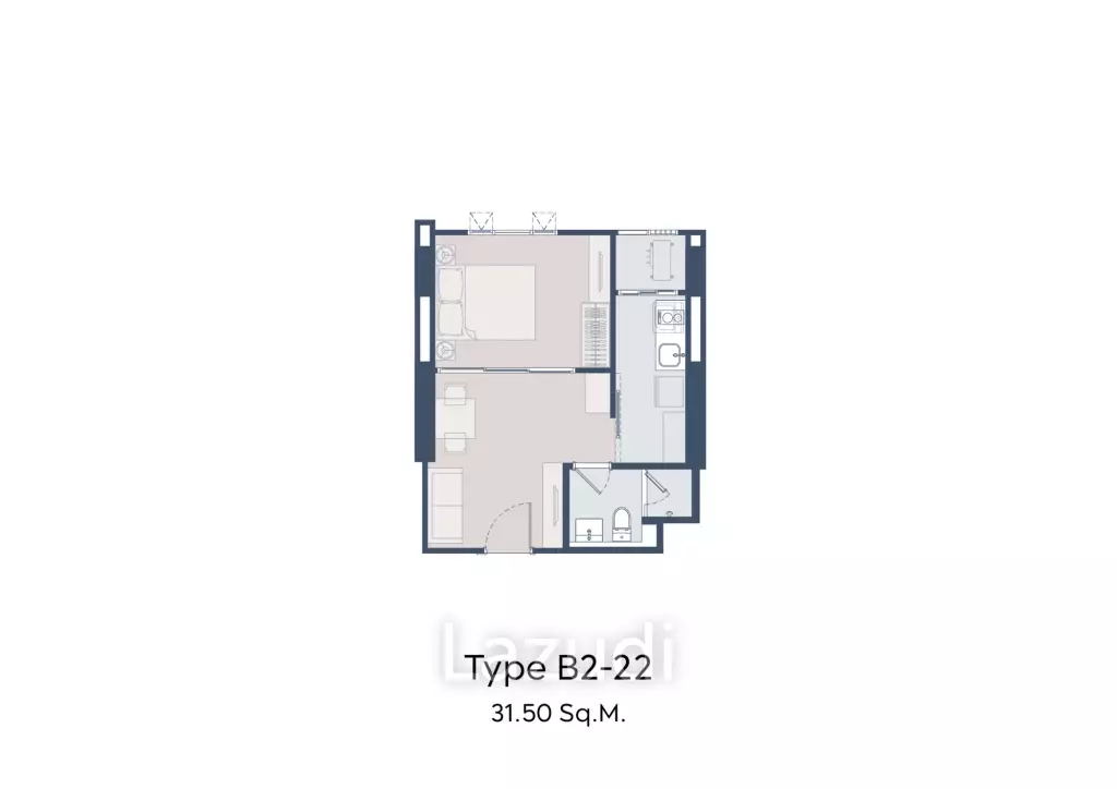 1 Bed 1 Bath 31.5 SQ.M Life Charoennakhon-Sathorn