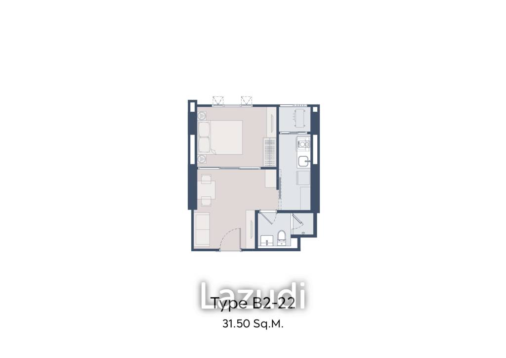 1 Bed 1 Bath 31.5 SQ.M Life Charoennakhon-Sathorn