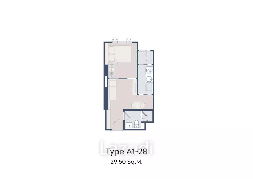 1 Bed 1 Bath 29.5 SQ.M Life Charoennakhon-Sathorn