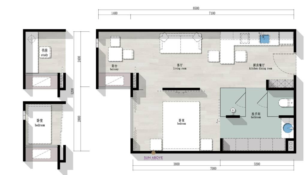 1 Bed 1 Bath 36.98 SQ.M La Belle De Rawai Residence