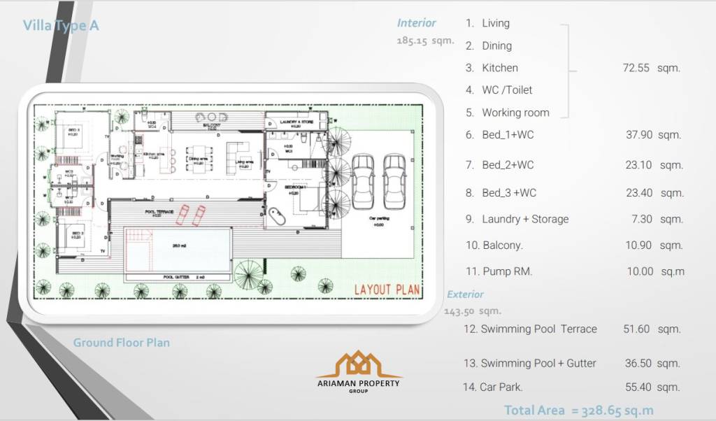 3 Bed 4 Bath 185.15 SQ.M Samui Grand Park Serenity