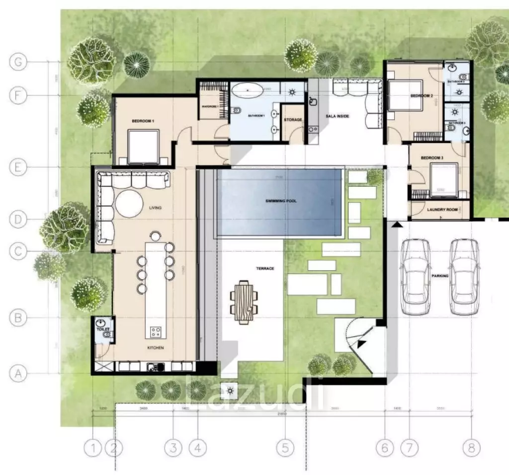 Modern 3 Bed Villa in Plai Laem