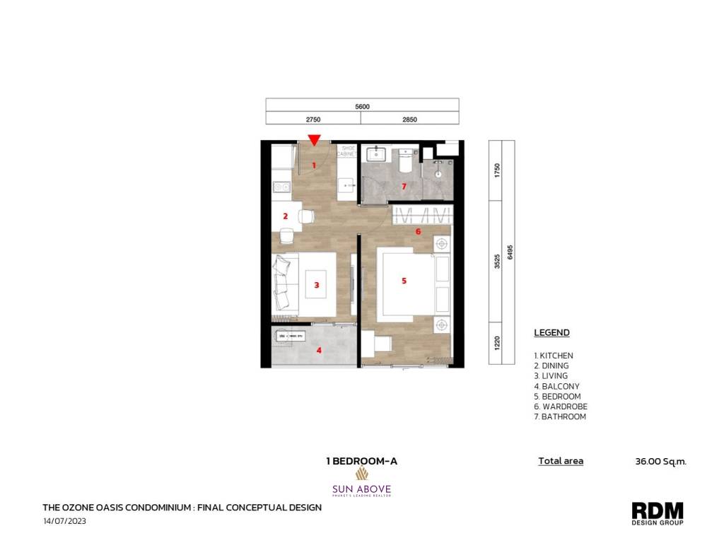 1 Bed 1 Bath 36 SQ.M The Ozone Oasis Condominium