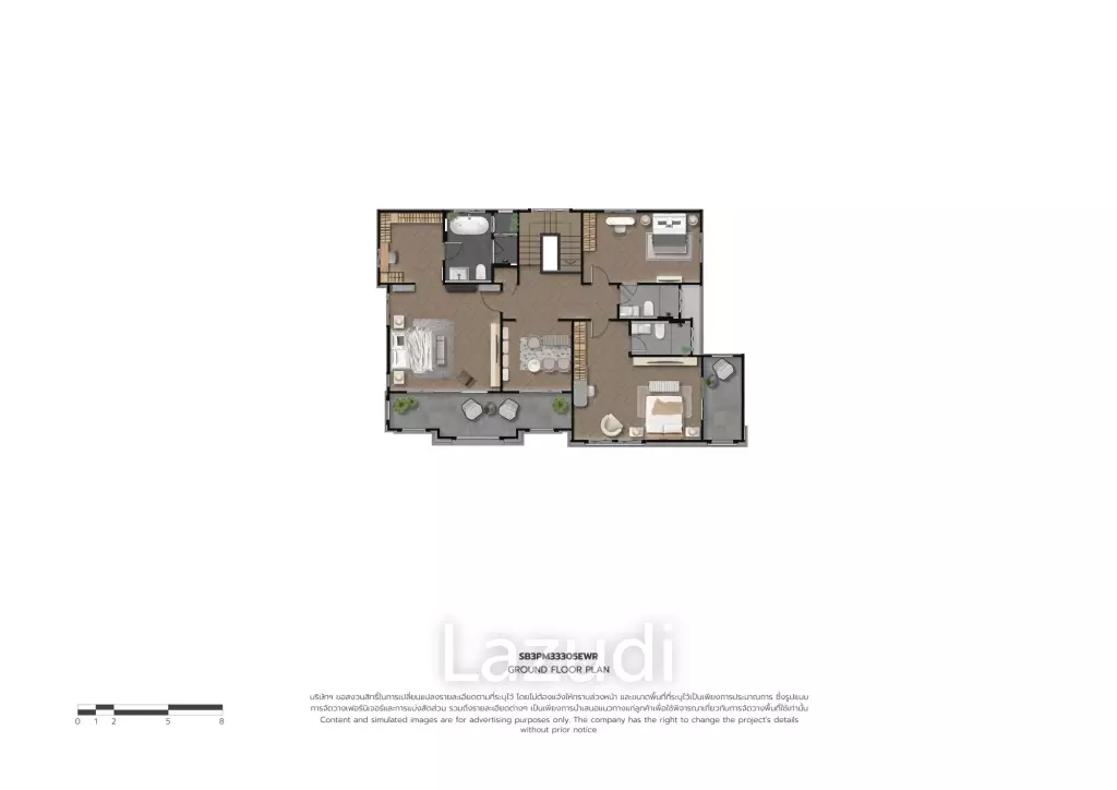 4 Bed 4 Bath 333 SQ.M The Palm Residences Watcharapol