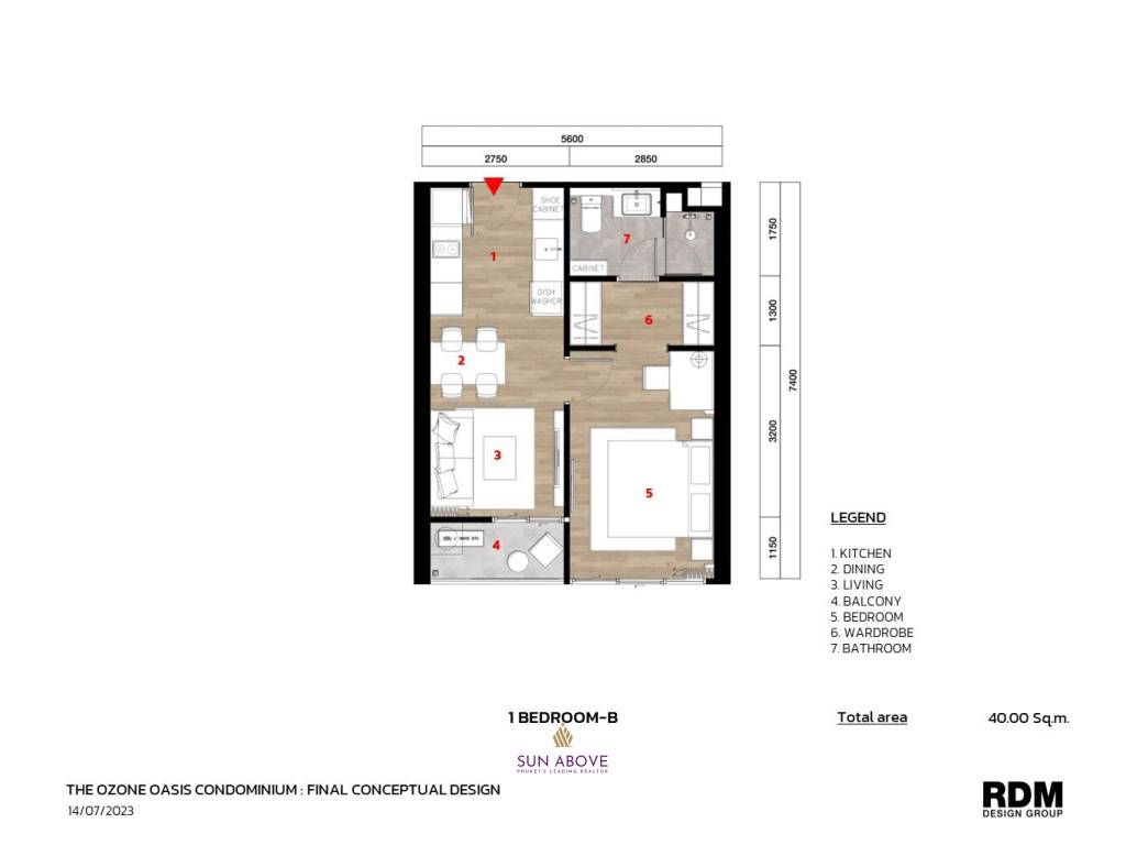 1 Bed 1 Bath 40 SQ.M The Ozone Oasis Condominium