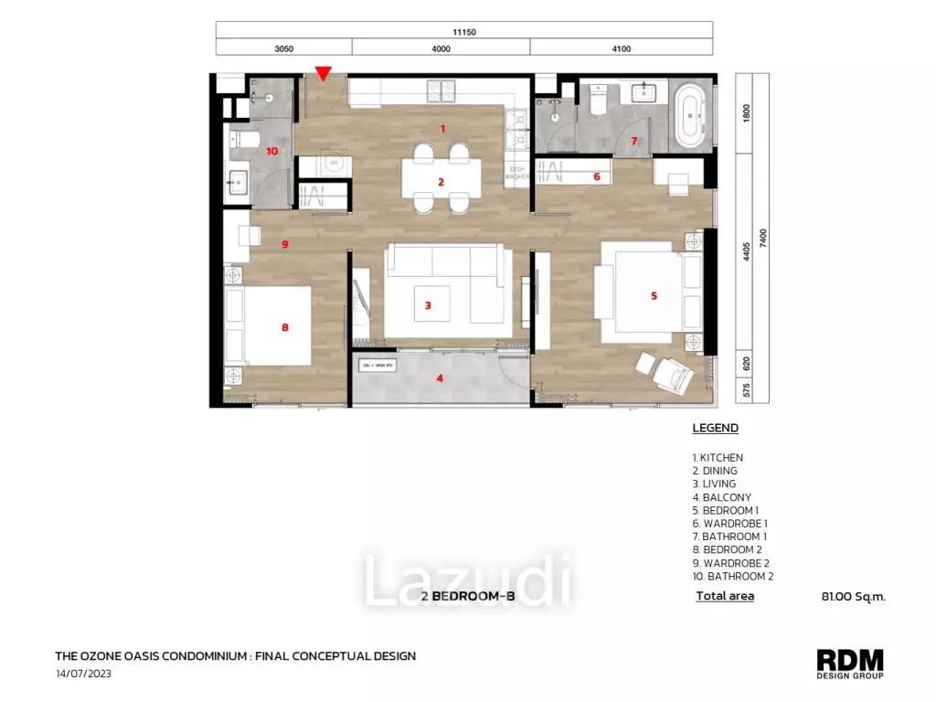 2 Bed 2 Bath 81 SQ.M The Ozone Oasis Condominium