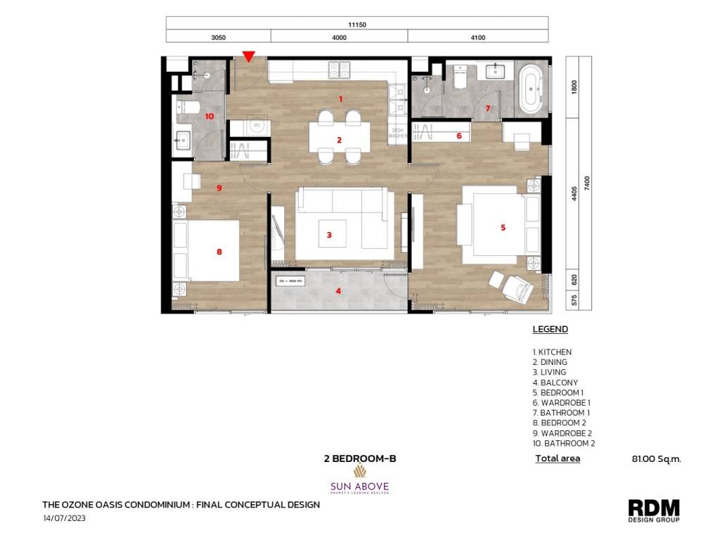 2 Bed 2 Bath 81 SQ.M The Ozone Oasis Condominium