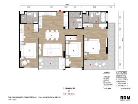 3 Bed 3 Bath 122 SQ.M The Ozone Oasis Condominium