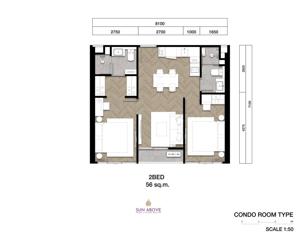 2 Bed 2 Bath 56 SQ.M The Ozone Signature Hotel And  Condominium