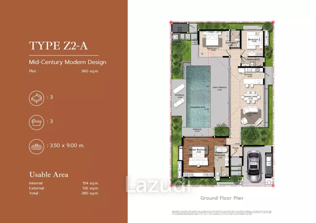 3 Bed 3 Bath 280 SQ.M Botanica Pru Jampa