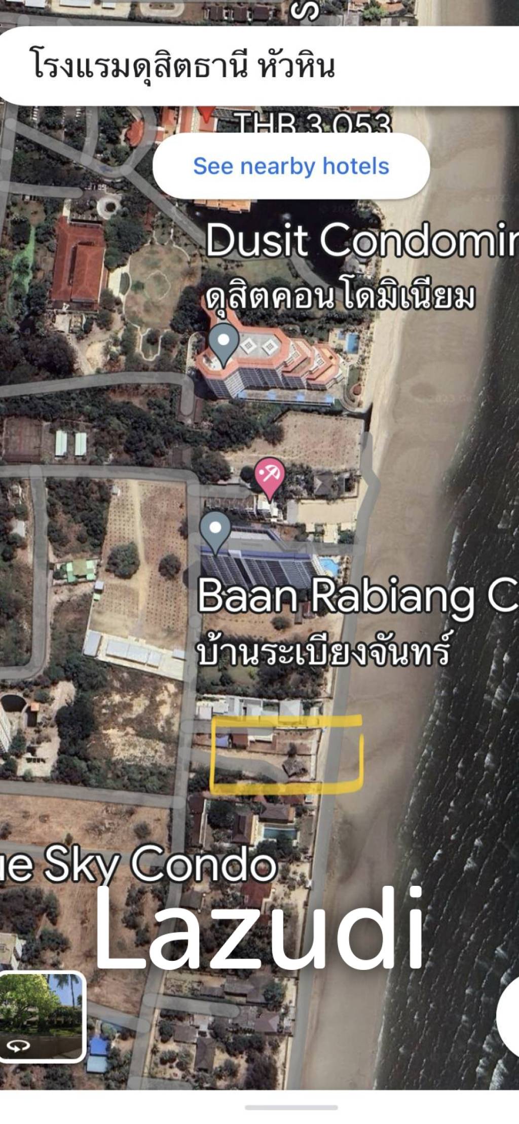 Land for Sale by the Beach in Hua Hin Area : 1-0-88 Rai