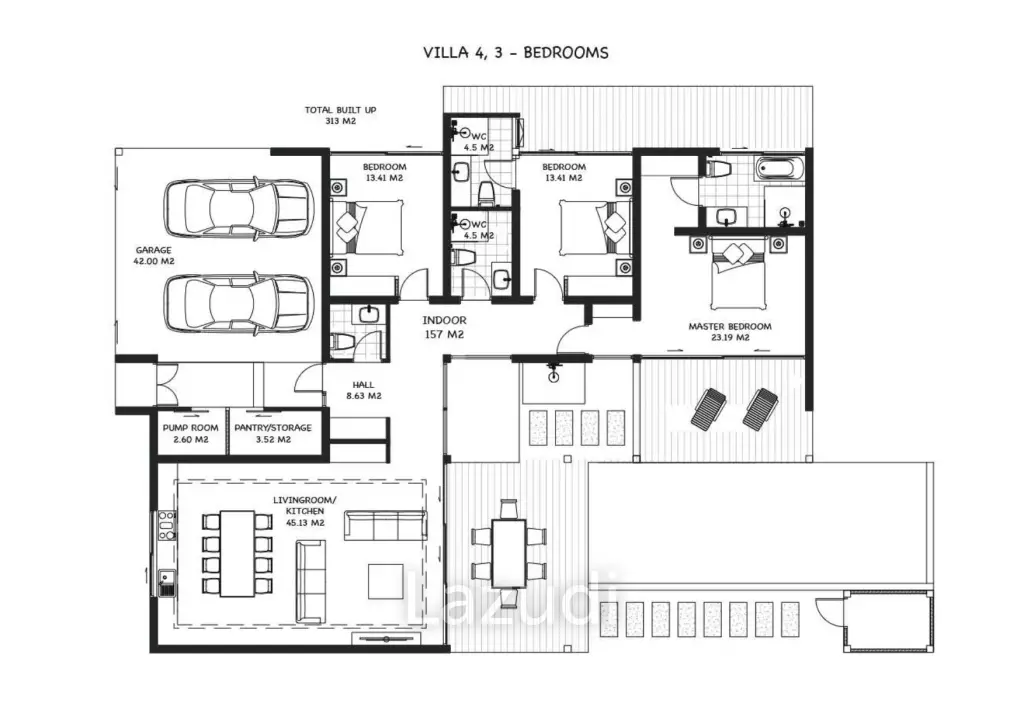 3 Bed 3 Bath 313.01 SQ.M Quinta Lane By Intira Villas