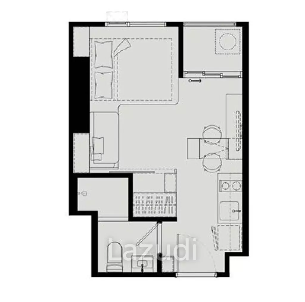 Studio 1 Bath 24.5 SQ.M COBE Ratchada-Rama 9