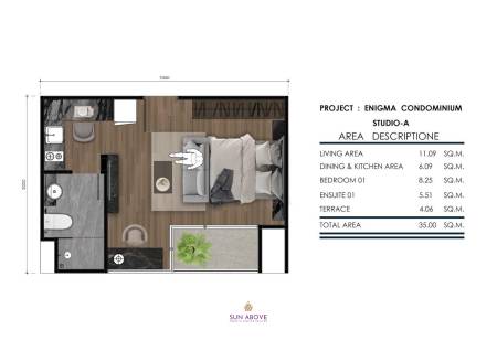 Studio 1 Bath 35 SQ.M Enigma Residence