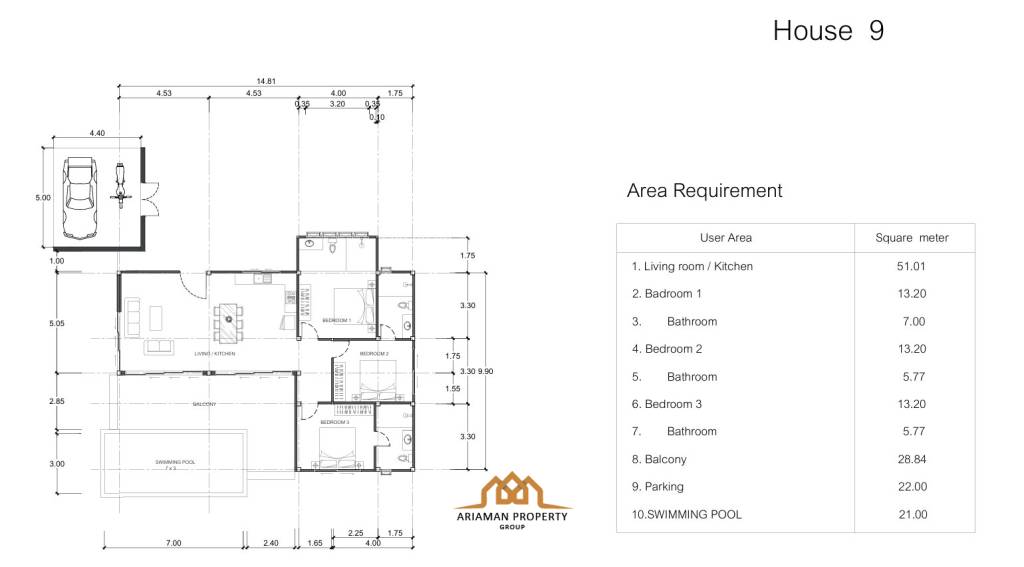 [Freehold] 3 Bed 3 Bath 109 SQ.M Sunflower Villas