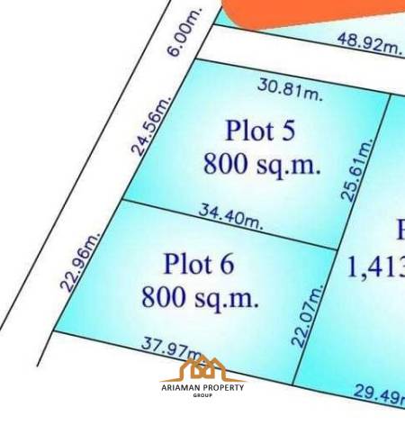 Flat 1Rai (1,600sqm) plot for Sale in Mae Nam, Ko Samui