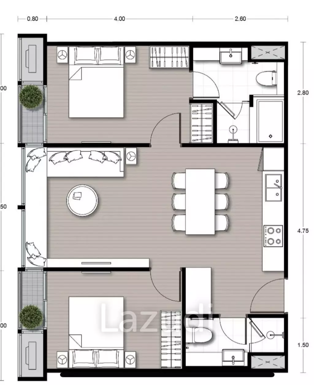 2 Bed 2 Bath 63 SQ.M Noble Form Thonglor