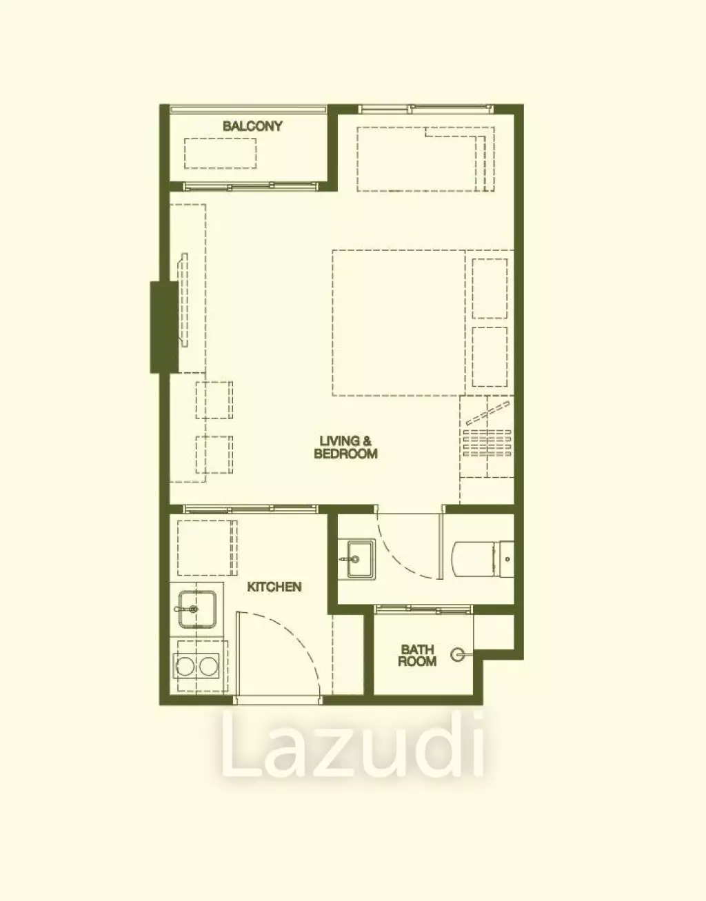 1 Bed 1 Bath 25.75 SQ.M The Base Rise