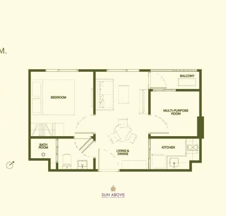 1 Bed 1 Bath 34.25 SQ.M The Base Rise