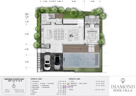 3 Bed 4 Bath 384.50 SQ.M Diamond Pool Villa