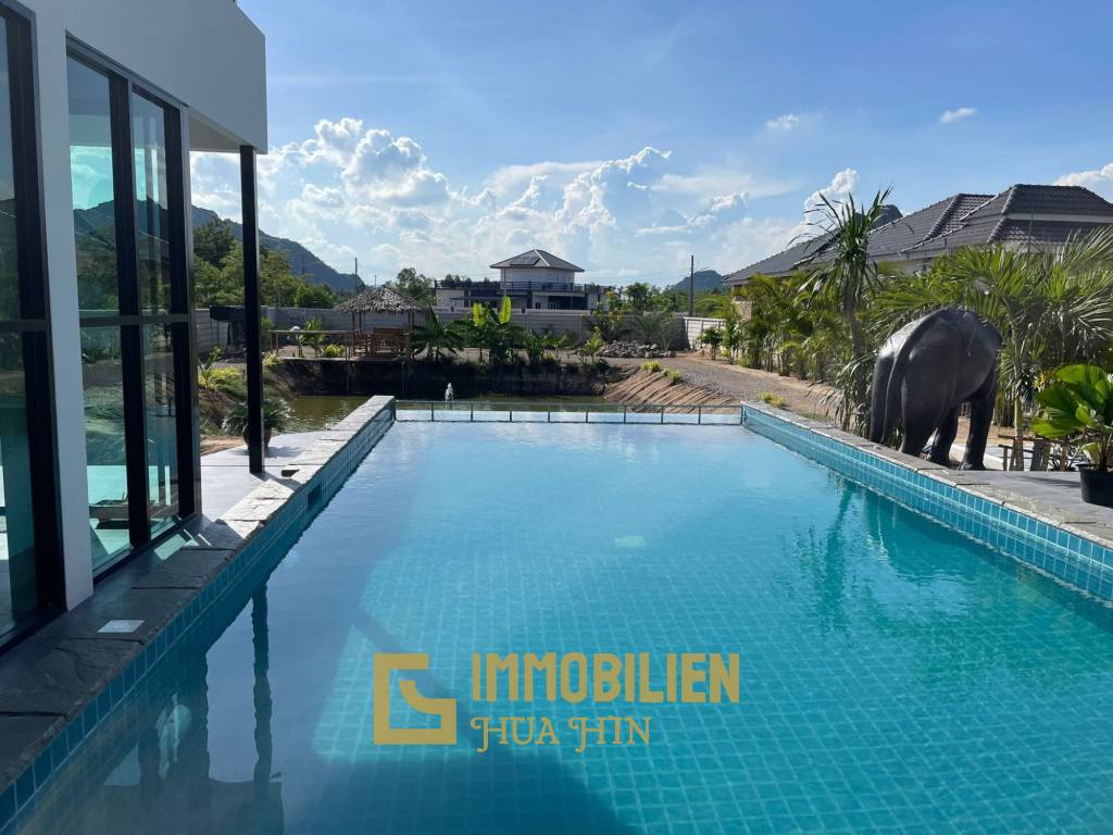 Cha Am: Pool Villa mit 4 Schlafzimmern und 4 Bädern und beeindruckender Aussicht auf die Berge