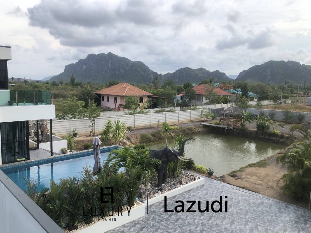 Cha Am: Pool Villa avec 4 chambres et 4 salles de bains et une vue impressionnante sur les montagnes