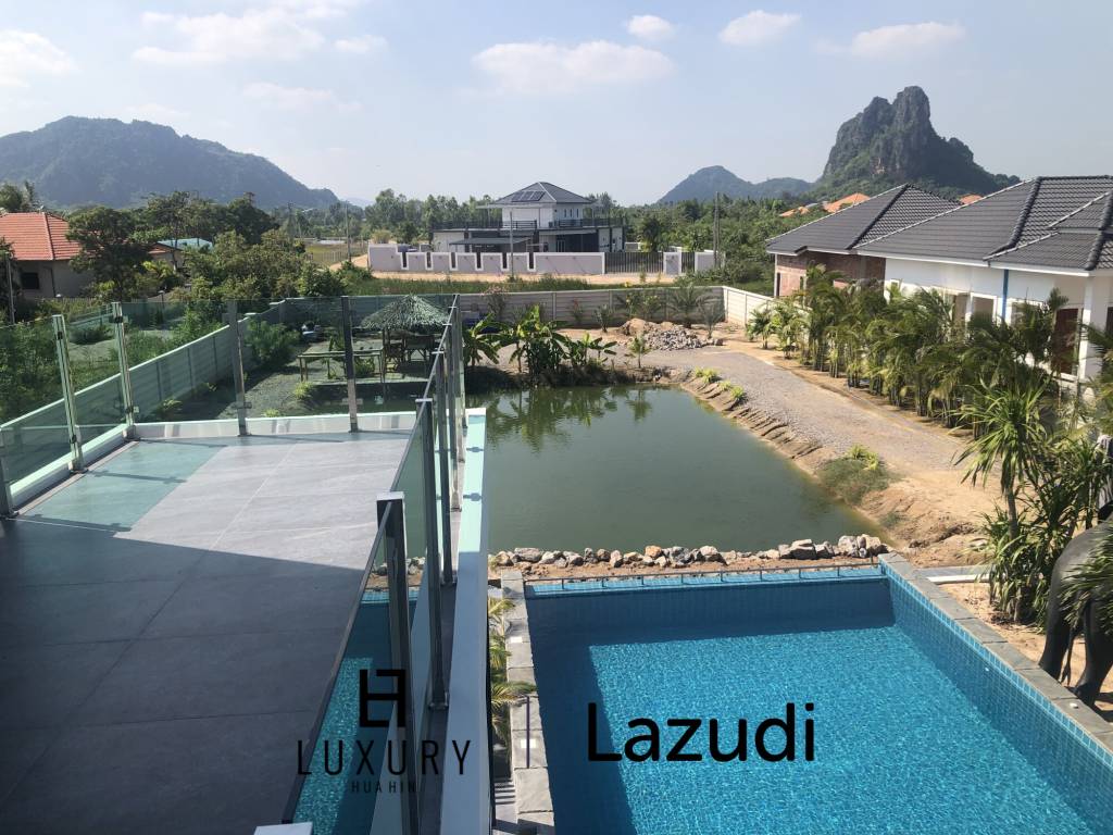 Cha Am: Pool Villa mit 4 Schlafzimmern und 4 Bädern und beeindruckender Aussicht auf die Berge