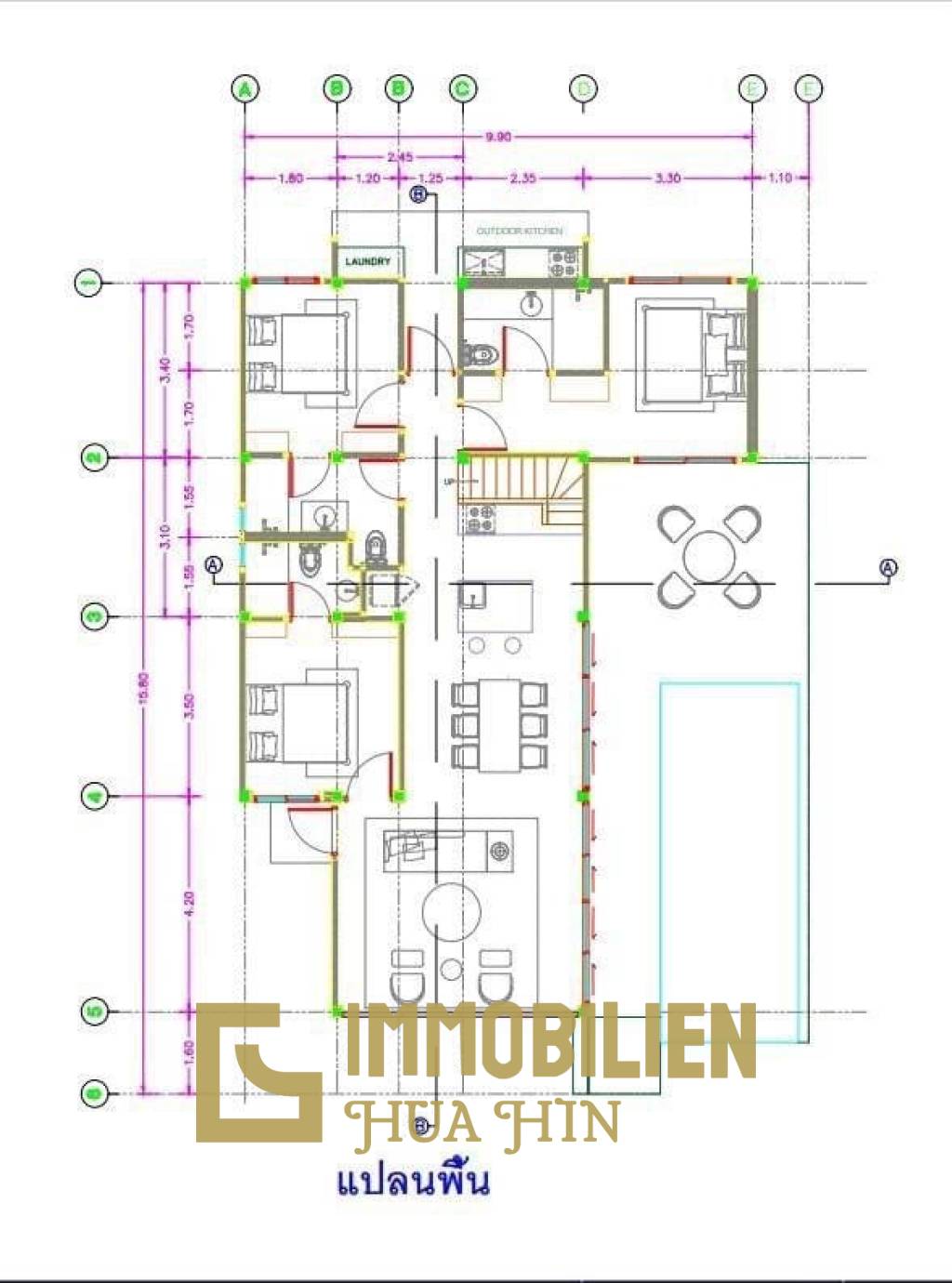 3 beds 3 Baths 188 SQ.M Chaum Haus Pool Villas Phase 4