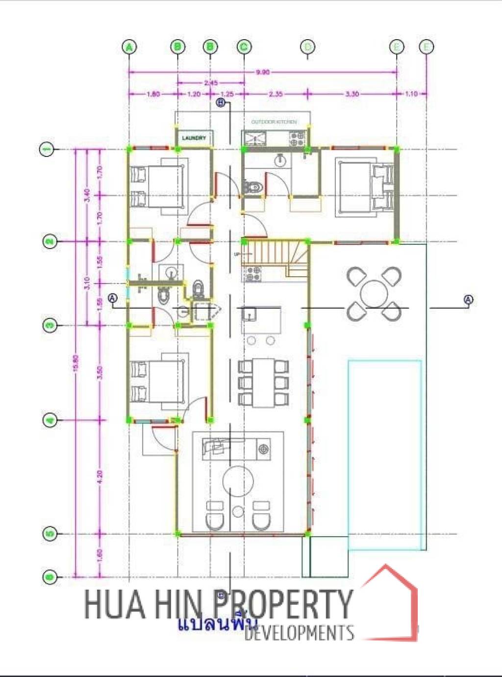 3 beds 3 Baths 188 SQ.M Chaum Haus Pool Villas Phase 4