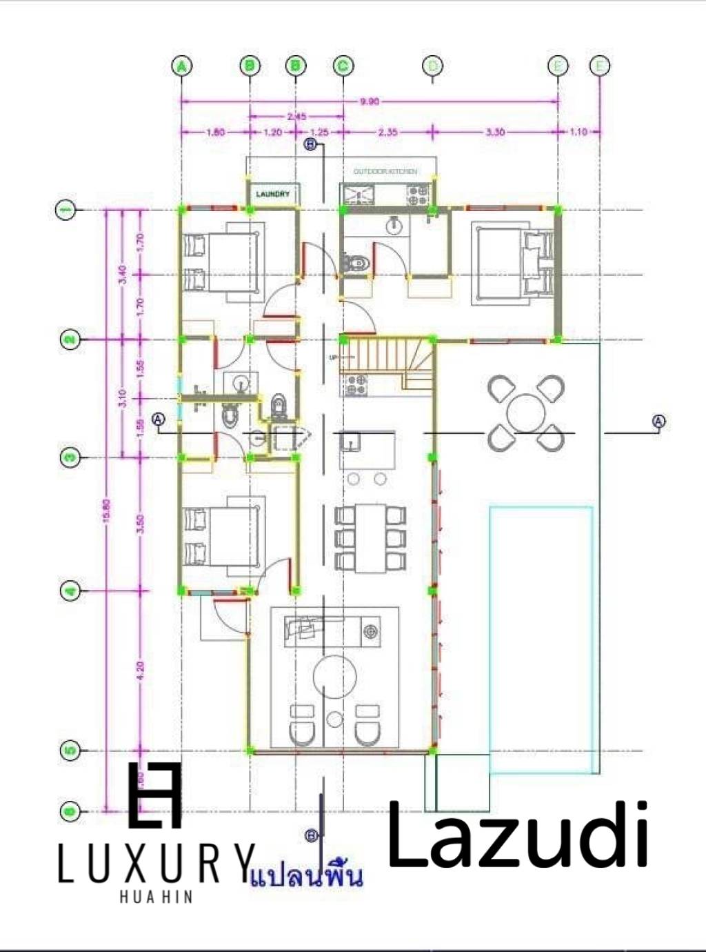 3 beds 3 Baths 188 SQ.M Chaum Haus Pool Villas Phase 4