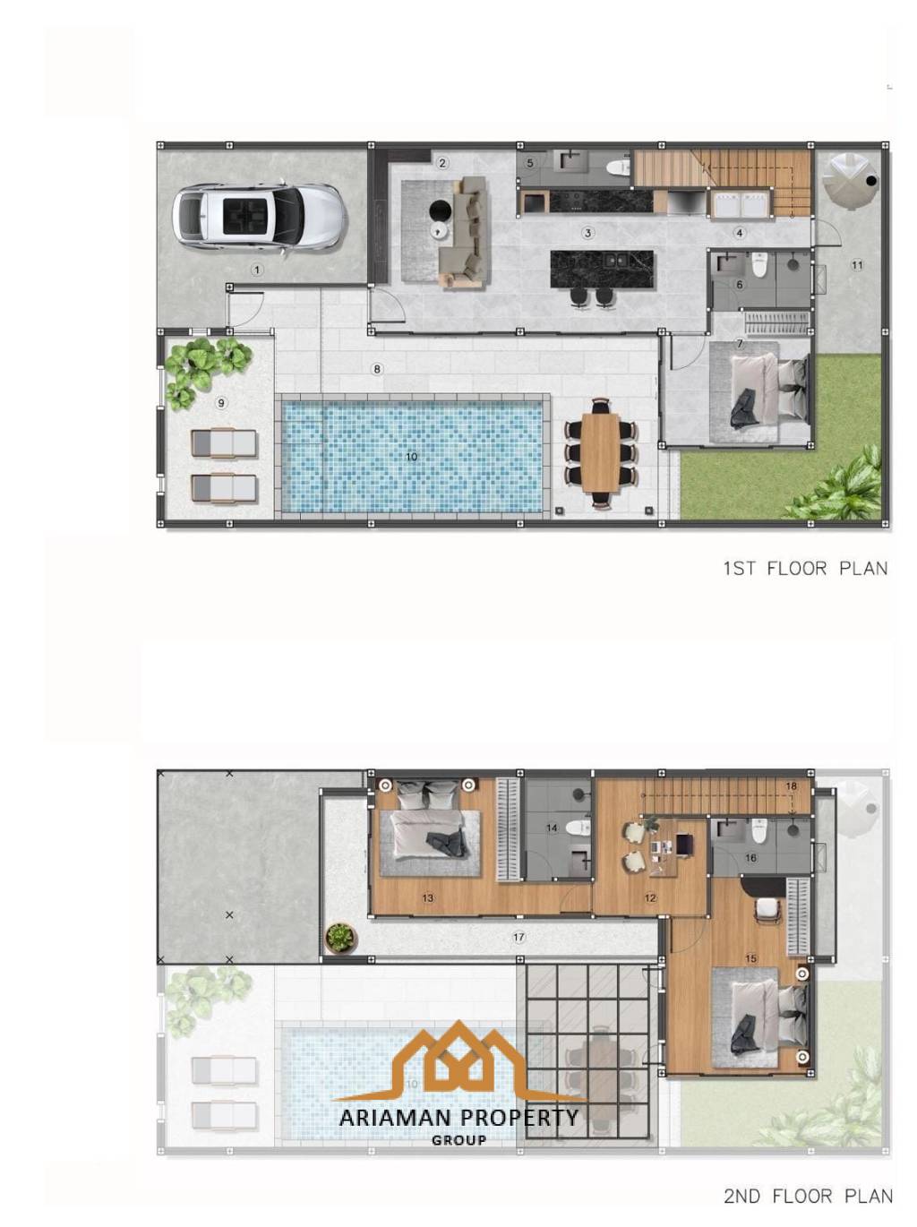 220 ตร.ม 3 เตียง 3 อาบน้ำ วิลล่า For ขาย